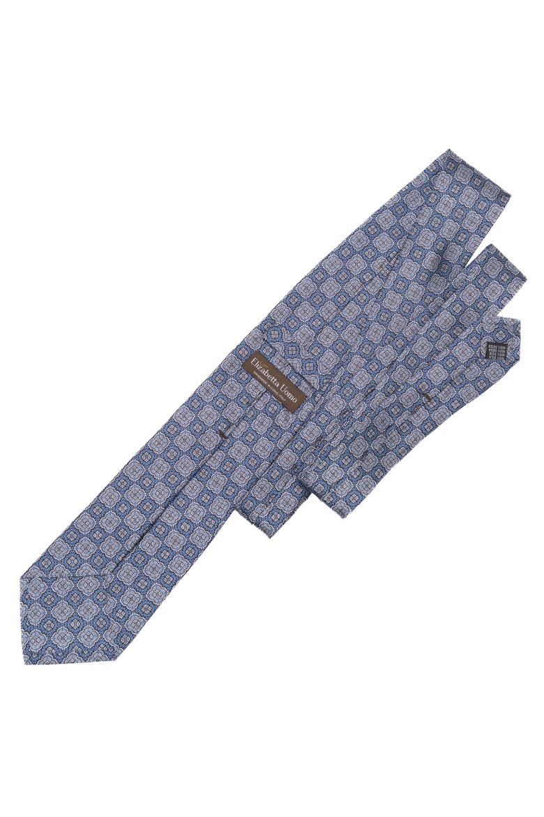 Veneto - Printed Silk Tie for Men, Alternate, color, Blue