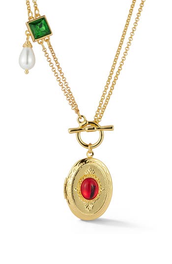 Chloe & Madison Chloe And Madison Locket Pendant Necklace In Gold