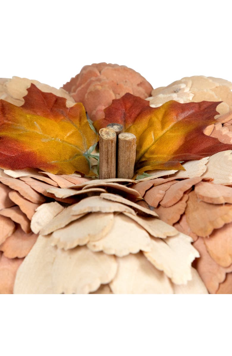 Northlight Layered Wood Petals Fall Harvest Pumpkin - 10", Alternate, color, 