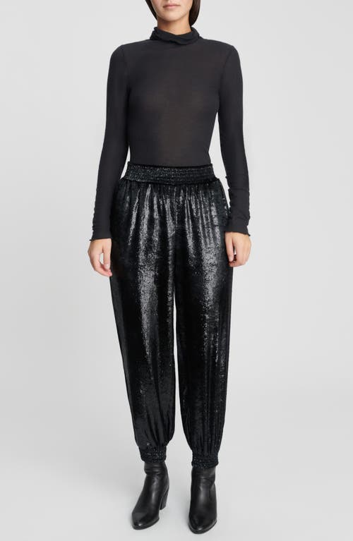 7 For All Mankind High Shine Joggers In Black