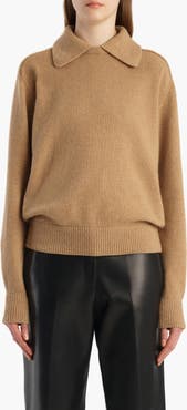 Khaite Jackson Stretch Wool & Cashmere Polo Sweater