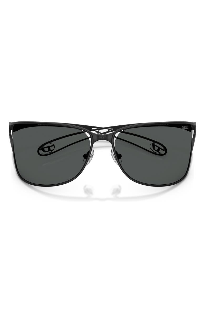 DIESEL<sup>®</sup> 61mm Pillow Sunglasses, Alternate, color, Matte Black / Dark Grey