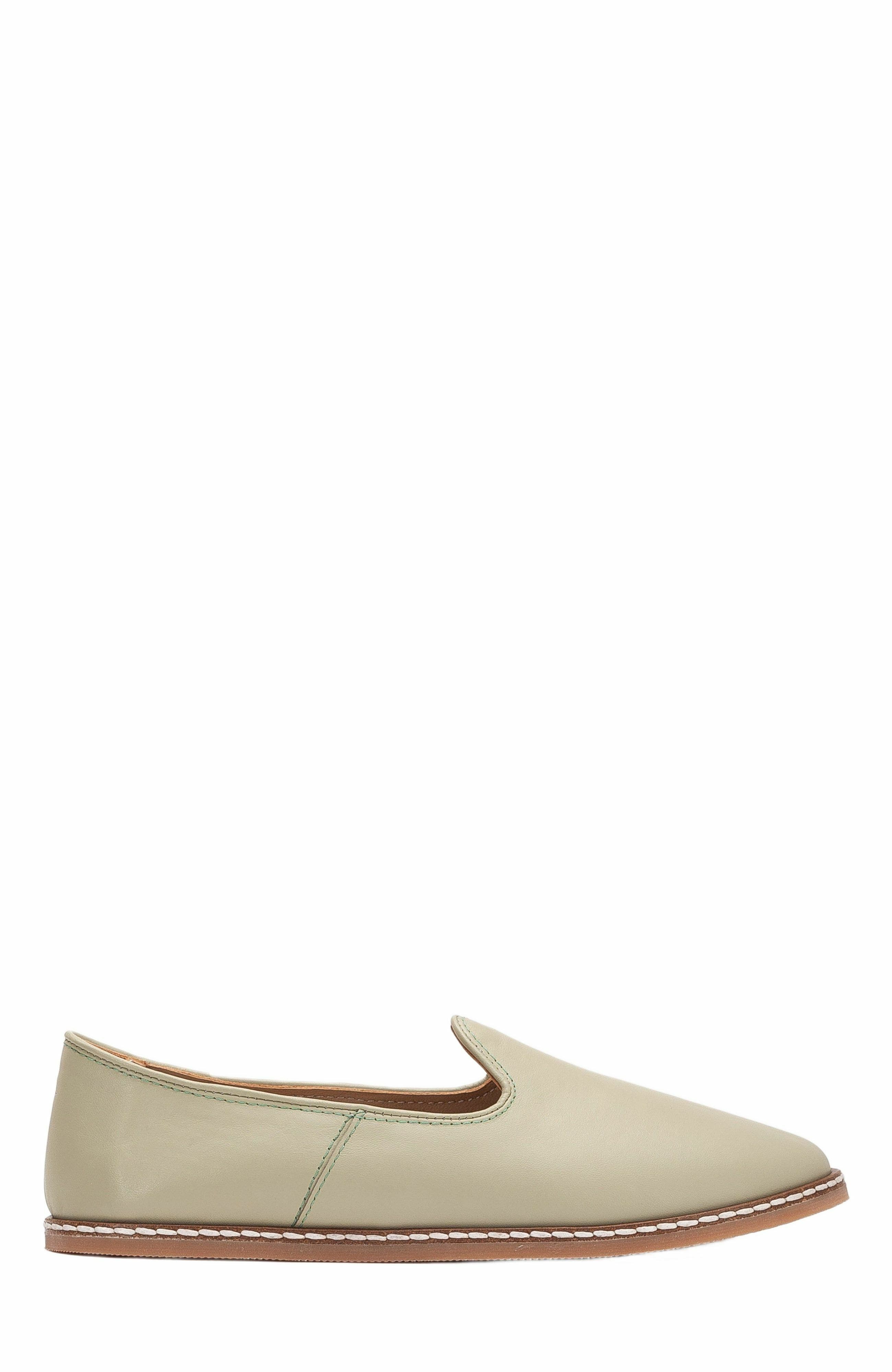 Dalya Leather Slip On Flats, Alternate, color, Sage Green Leather