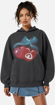 AELFRIC EDEN Oversized Cherry Pattern Pullover Hoodie