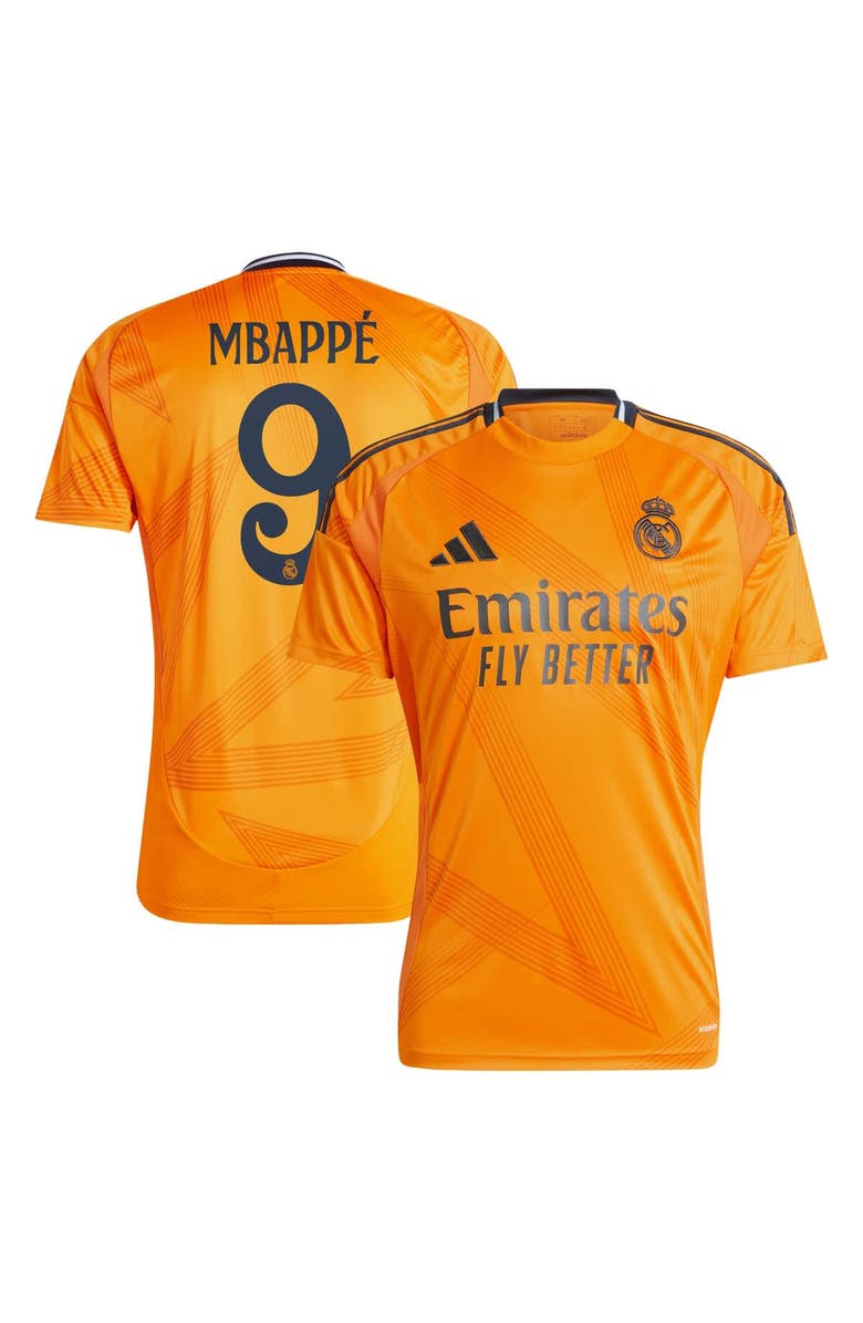 adidas Men's adidas Kylian Mbappé Orange Real Madrid 2024/25 Away Replica Player Jersey, Alternate, color, 