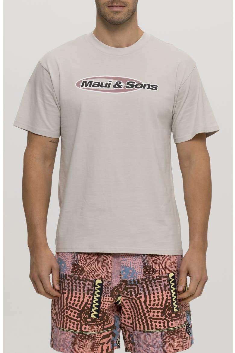 Flying Disc Cotton Graphic T-Shirt, Main, color, CEMENT