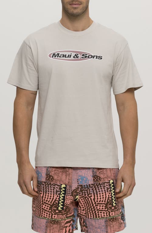 Maui And Sons Maui & Sons Flying Disc Cotton Graphic T-shirt In Cement