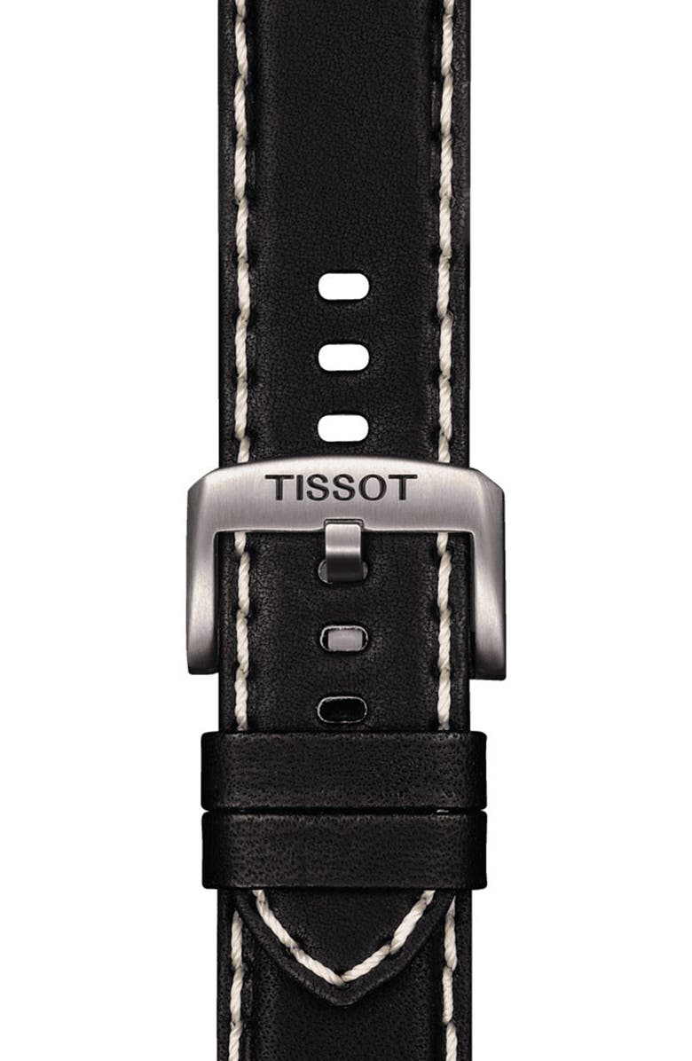 Tissot 22mm Stitched Leather Watch Strap, Alternate, color, 