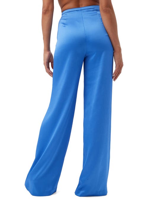 Trina Turk Tavia Wide Leg Satin Pant In Beach Ball Blue