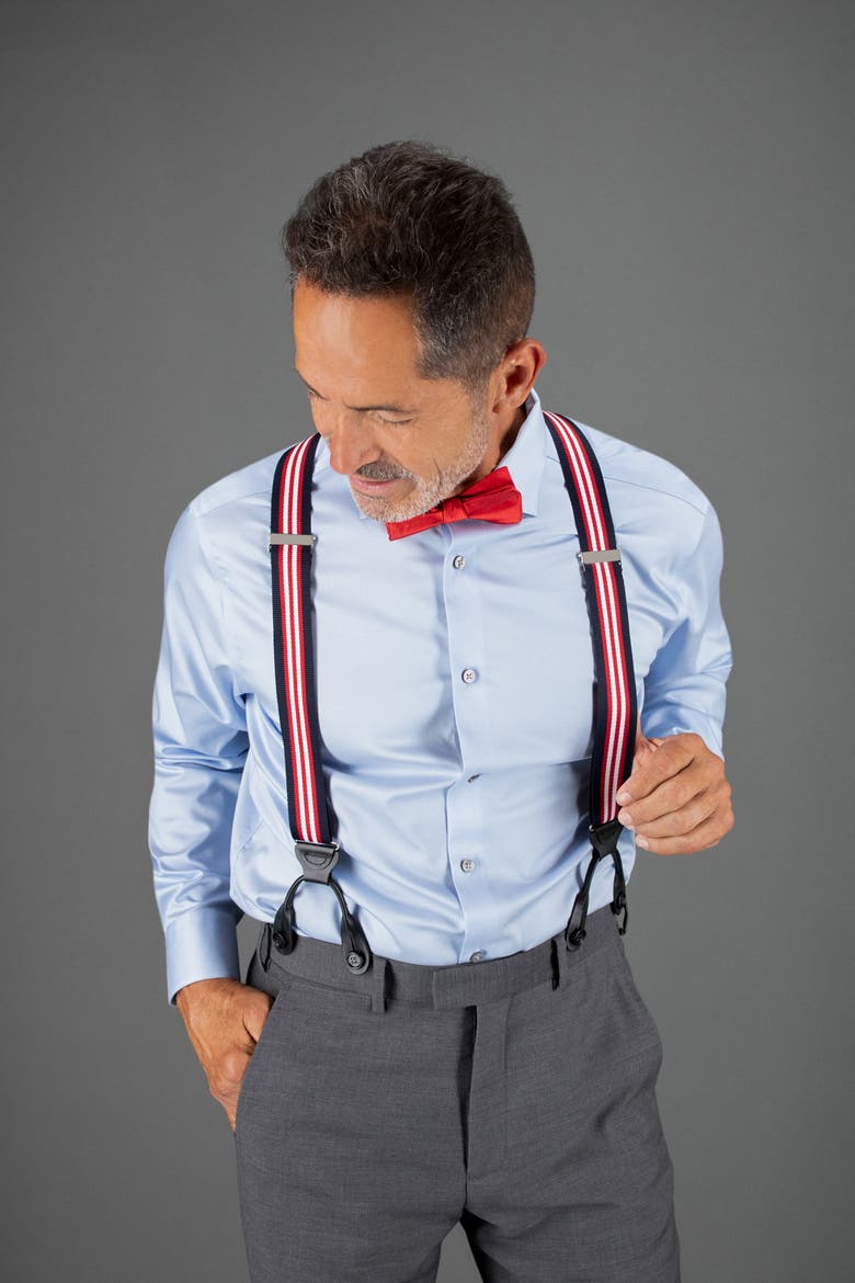Sumner 35mm Grosgrain Weave Striped Button End Suspenders, Alternate, color, Patriotic Stripe