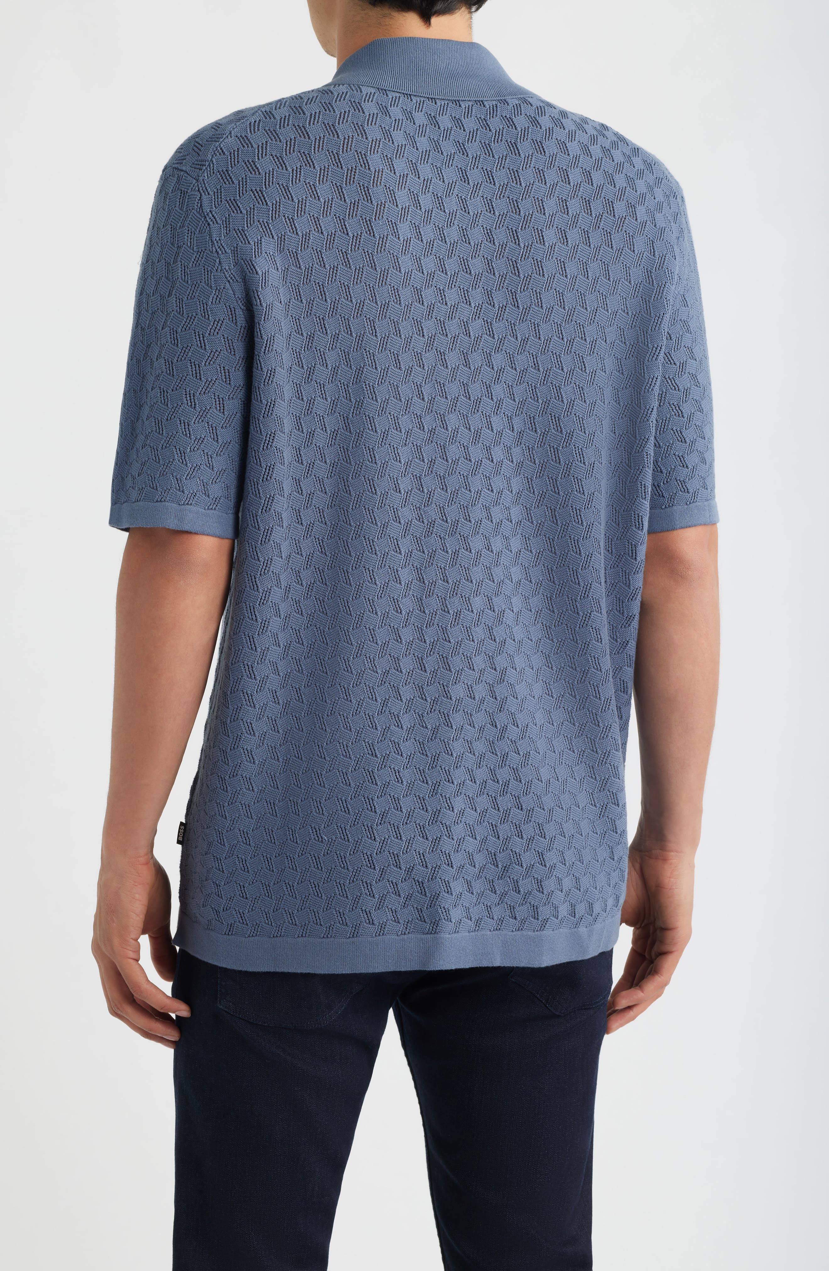 Nappo Pointelle Short Sleeve Button-Up Shirt - image 2