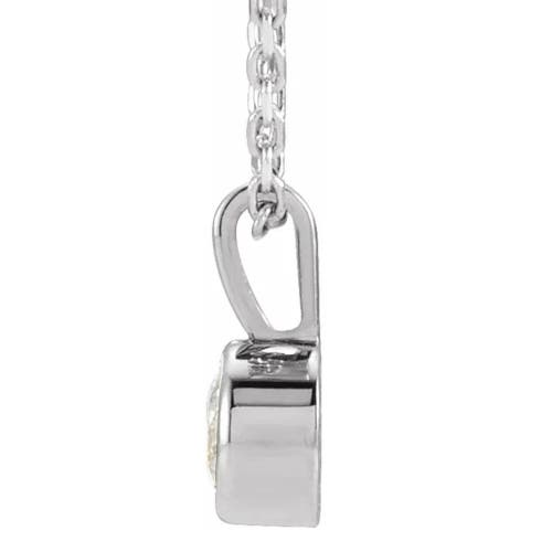 Bliss Diamond 1/5ct Diamond Solitaire Necklace Bezel Pendant Available In White Gold