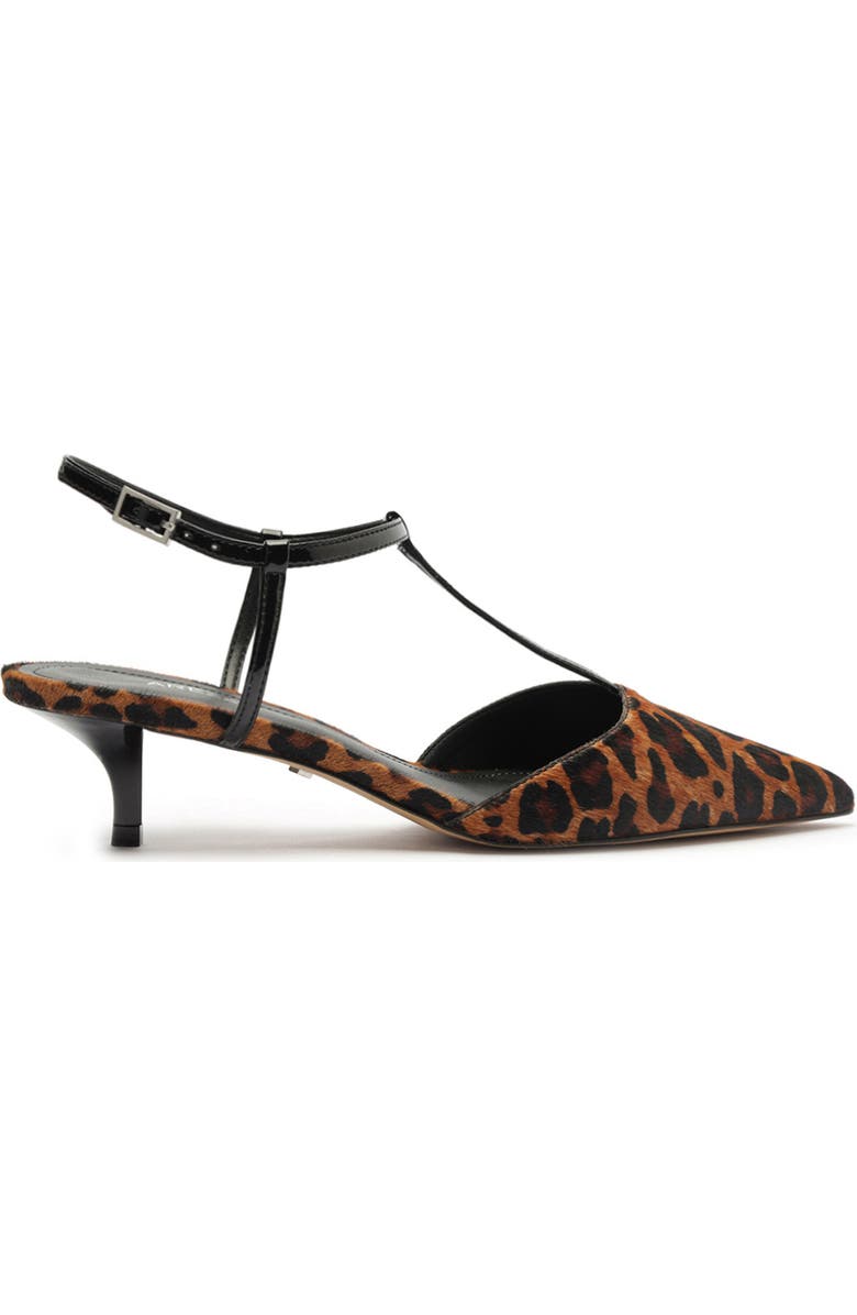 Arezzo Teagan Ankle Strap Pointed Toe Pump, Alternate, color, Leopard