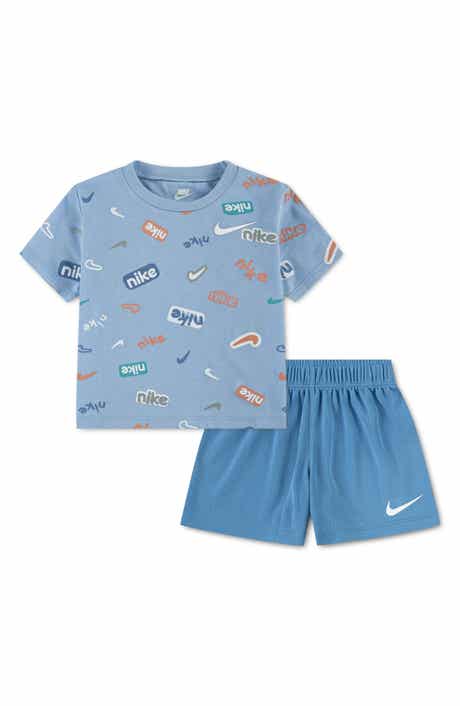 Nike Allover logo T-shirt & Mesh Shorts Set