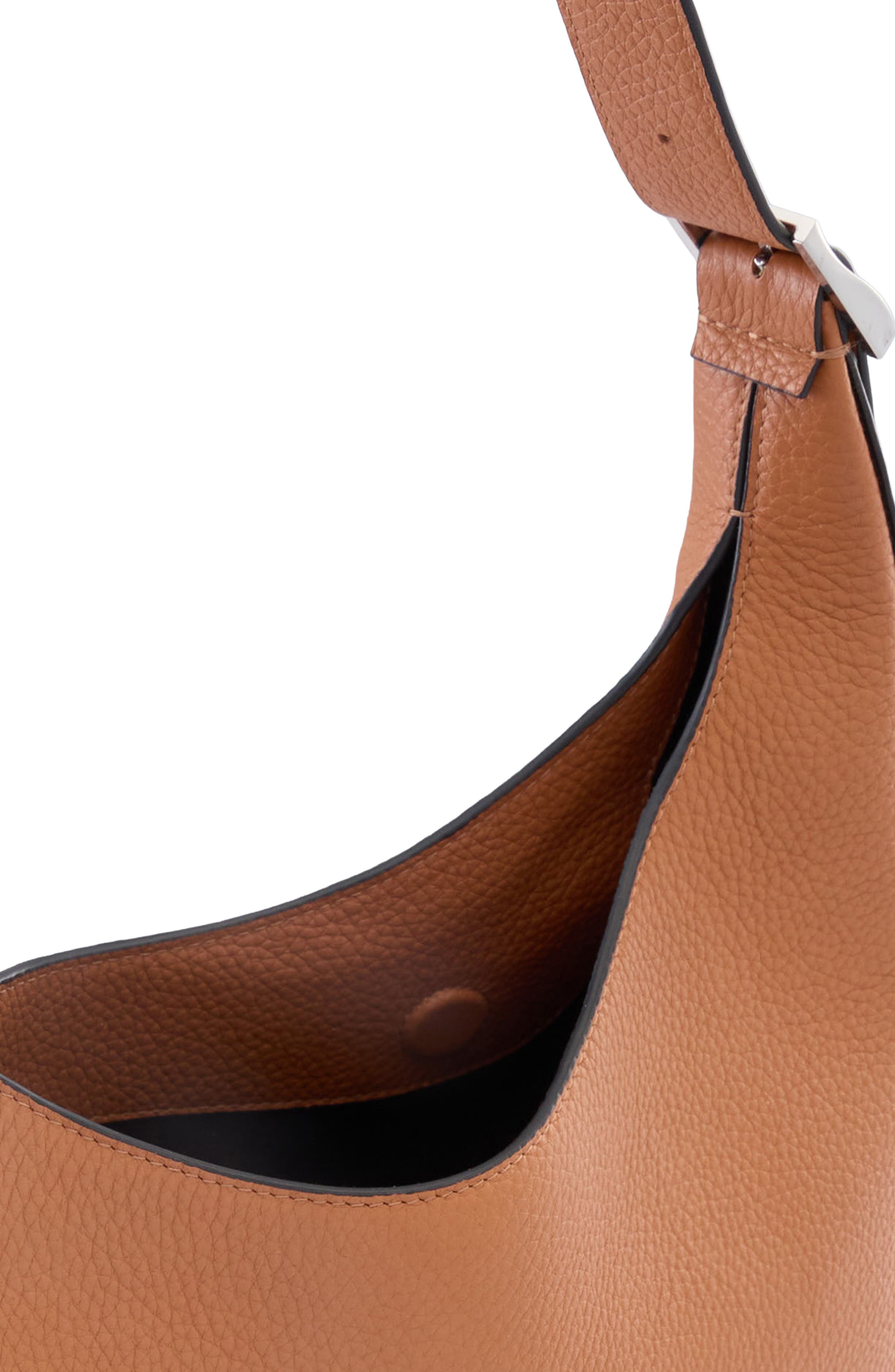 Large Danny Flatiron Pebble Leather Shoulder Bag, Alternate, color, CLAY