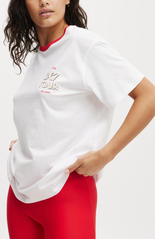 Cotton On Body Active Graphic Tshirt In White Ski Tour