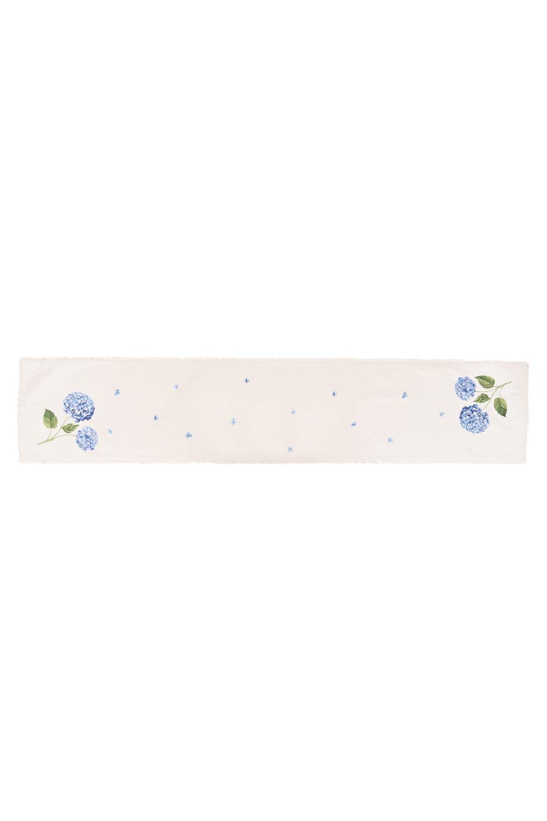 Summer Hydrangea Table Runner 14" x 72", Main, color, Beige