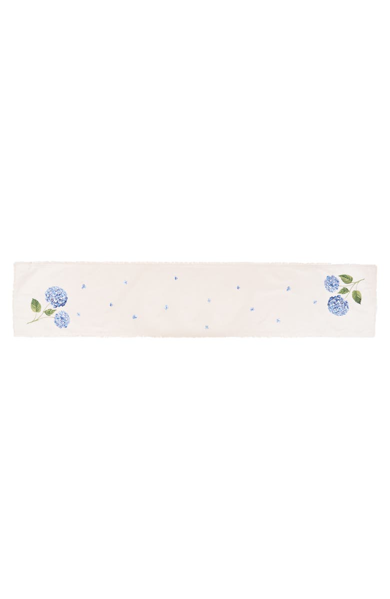 RightSide Designs Summer Hydrangea Table Runner 14" x 72", Main, color, Beige