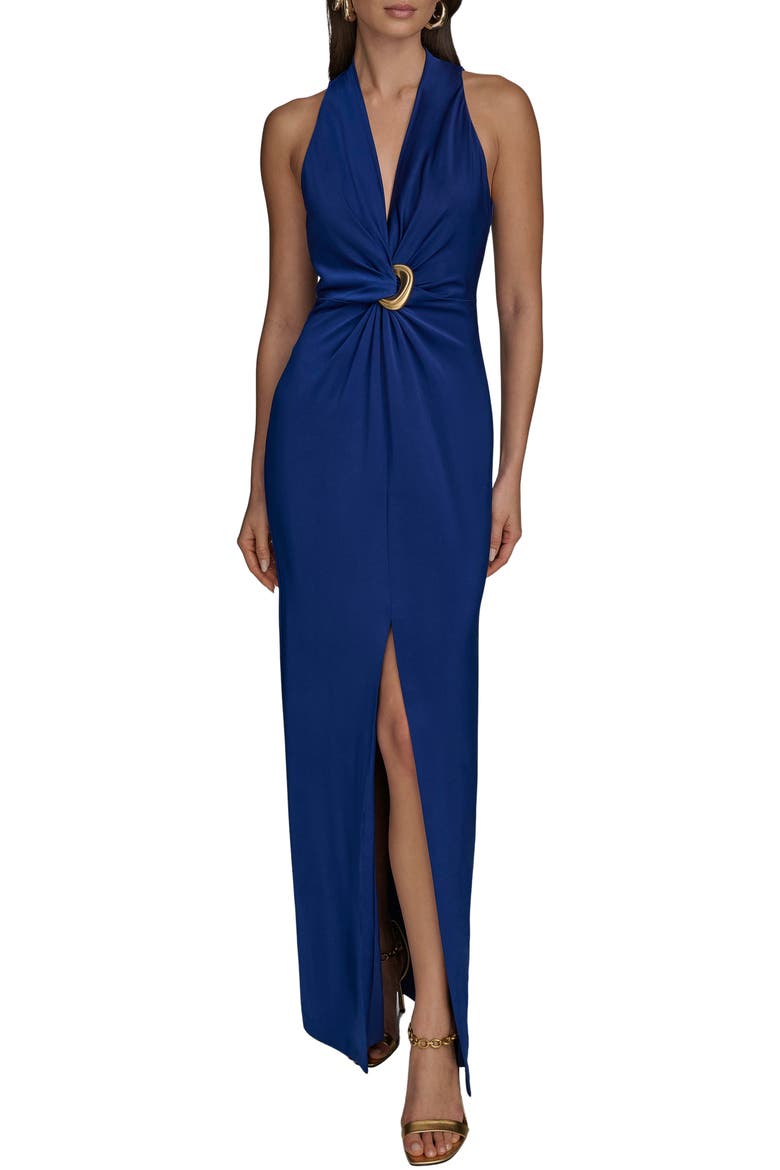Twisted Sleeveless Gown, Main, color, SAPPHIRE SAP