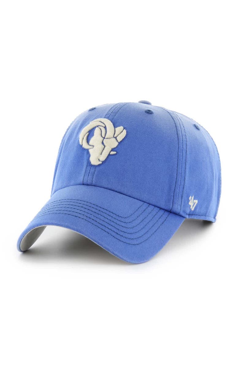 '47 Men's '47  Royal Los Angeles Rams Dusted Clean Up Adjustable Hat, Main, color, 