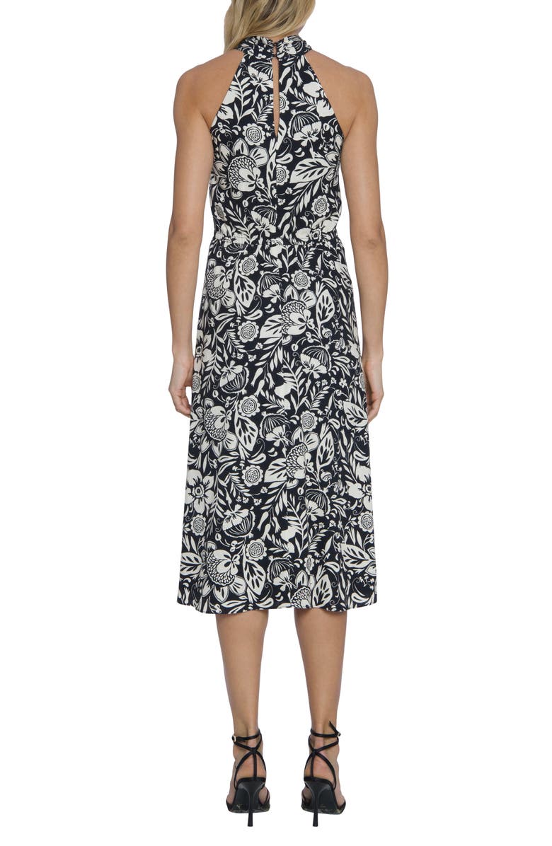 Maggy London Floral Linen Blend Midi Dress, Alternate, color, 