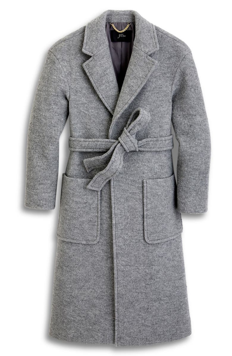 J.Crew Long Wrap Coat in Italian Boiled Wool, Main, color, 