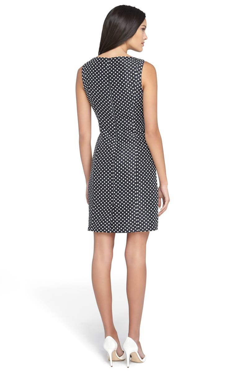 Tahari Polka Dot Jacquard Sheath Dress, Alternate, color, 
