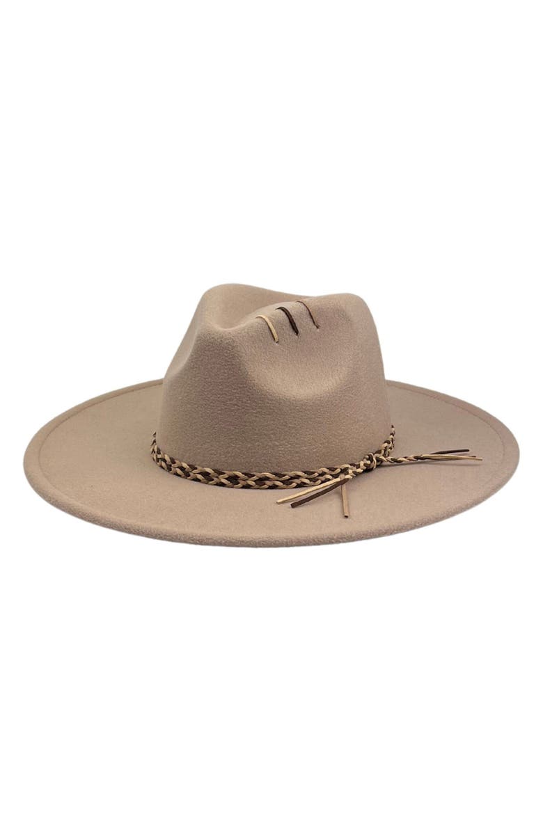 MARCUS ADLER Wide Brim Felt Panama Hat, Main, color, Brown