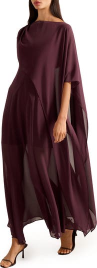 Honey Sheer Maxi Dress with Cape