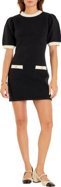 English Factory Contrast Trim Sweater Minidress