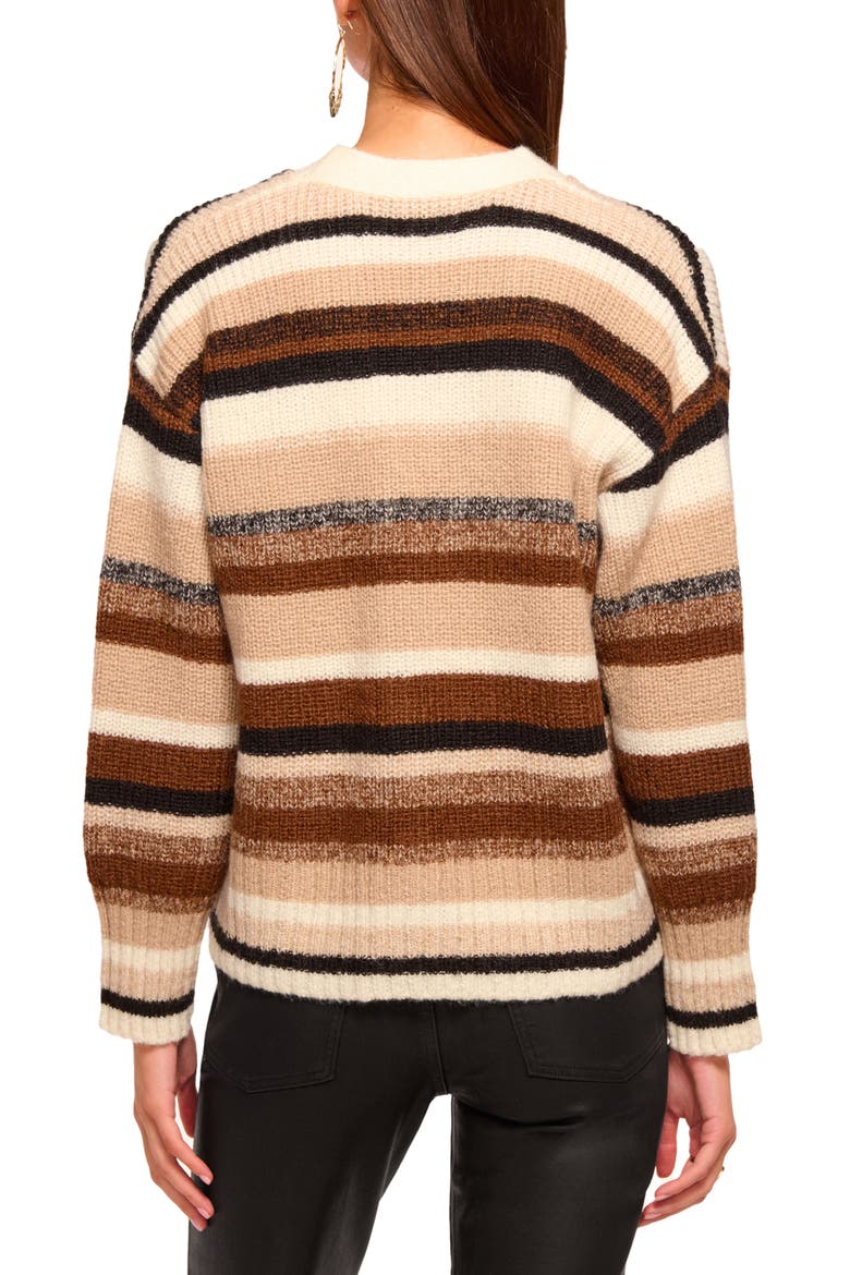 Caroline Stripe Cardigan, Alternate, color, NEUTRAL STRIPE