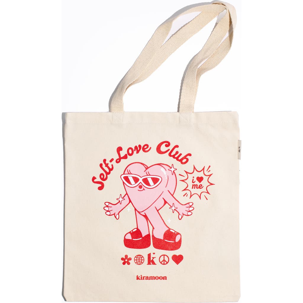 Kiramoon Self-Love Club Tote in Cream/Red/Pink  product