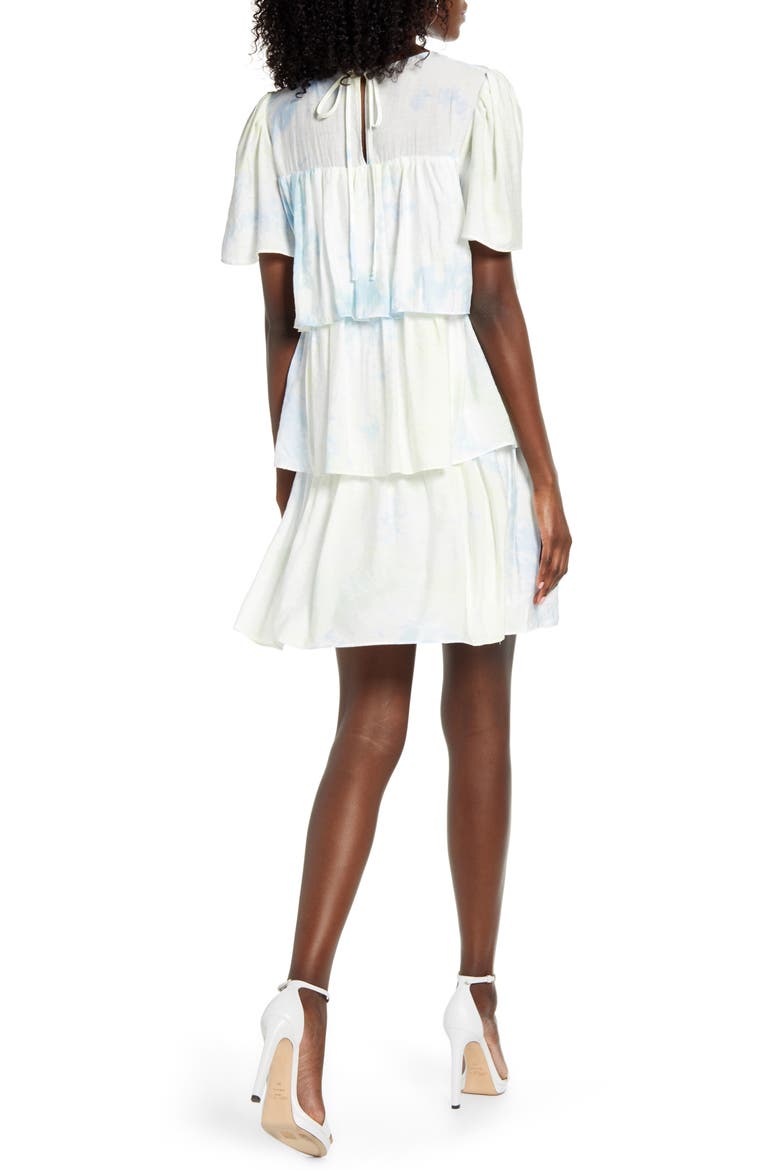 Tiered Ruffle Shift Dress, Alternate, color, BLUE MULTI