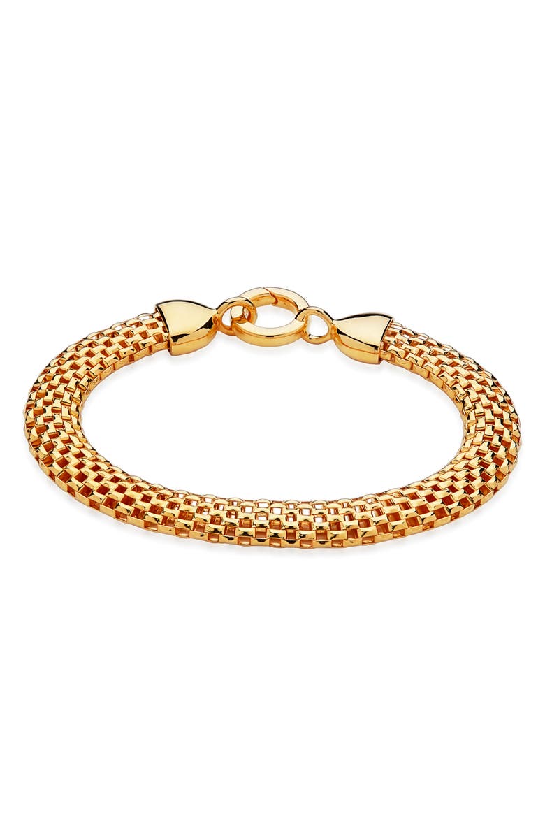 Monica Vinader Heirloom Woven Wide Chain Bracelet, Main, color, Yellow Gold