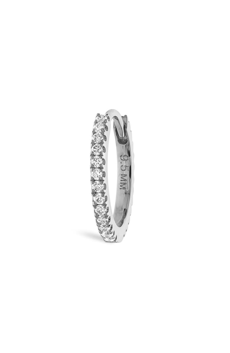 MARIA TASH Diamond Eternity Single Clicker Hoop Earring, Main, color, 18K White Gold/ Diamond