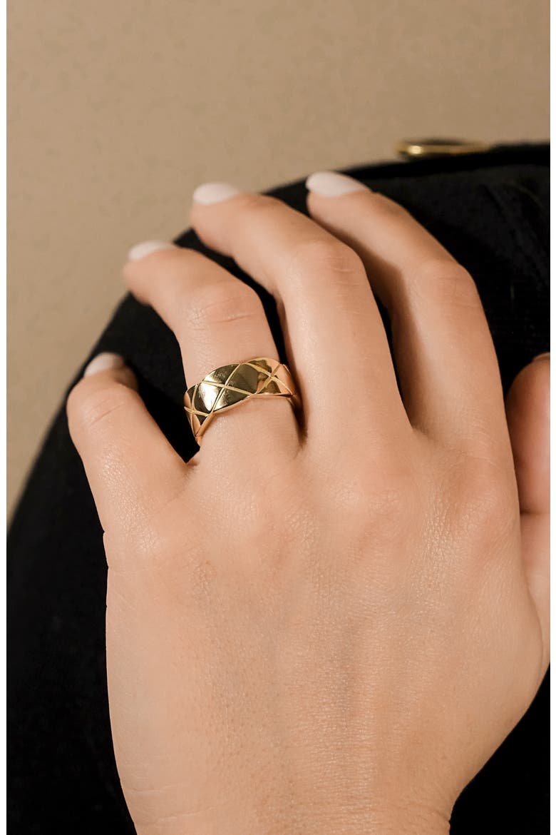 Audrey Quilted Ring, Alternate, color, GOLD