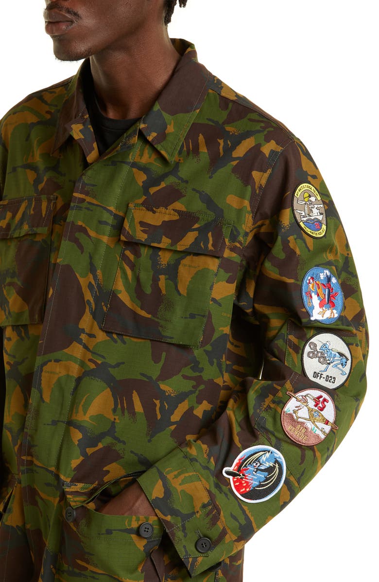 Off-White Men's Camo Patch Field Jacket, Alternate, color,