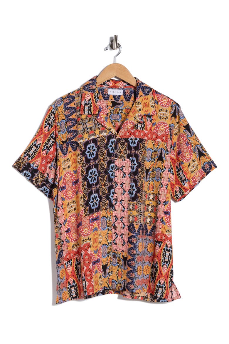 Ati Print Camp Shirt, Alternate, color, RED