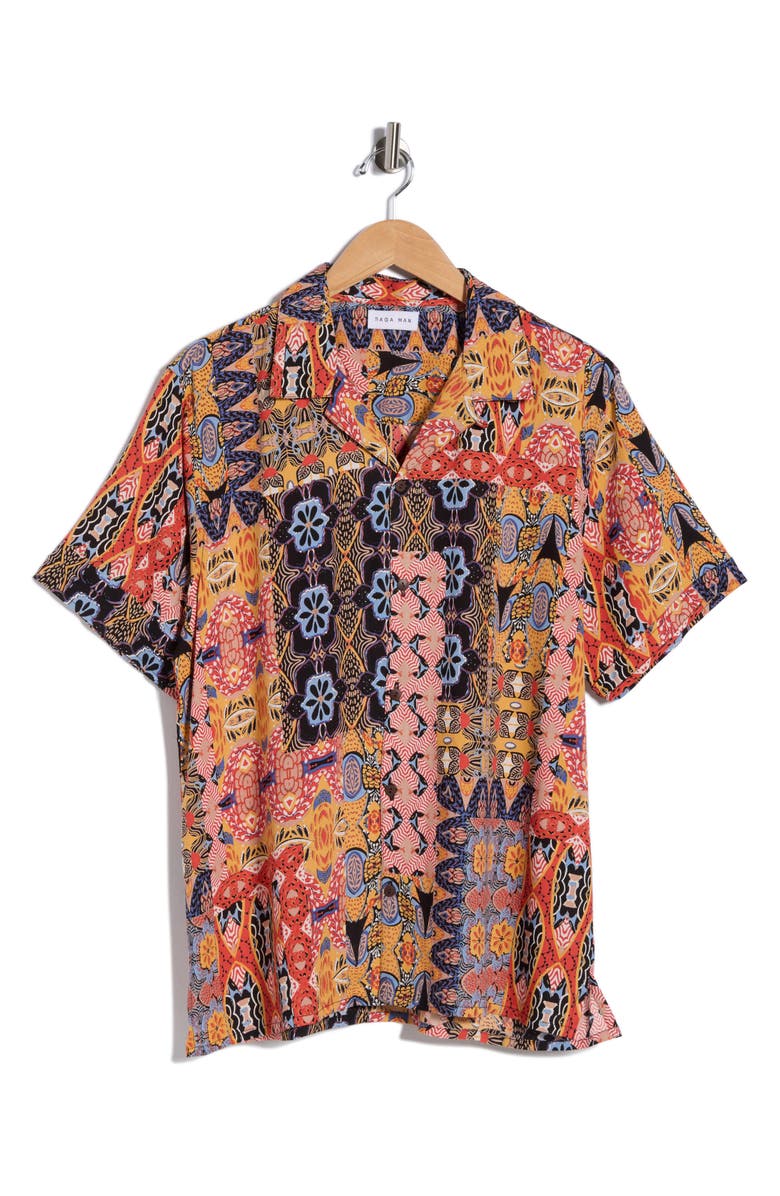 Raga Man Ati Print Camp Shirt, Alternate, color,