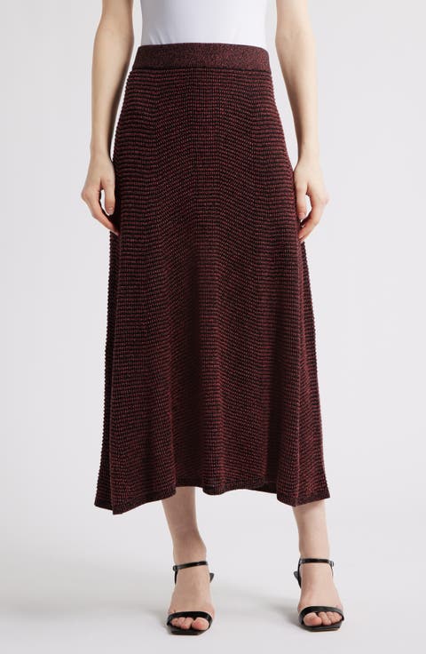 Pixel Knit Midi Skirt