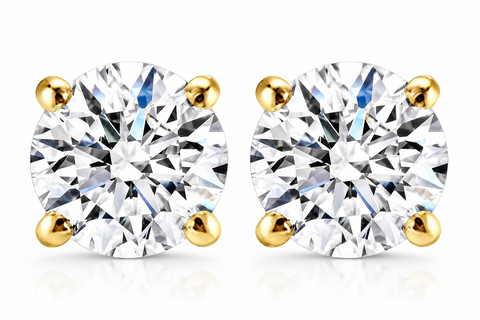 1 Ct Tdw Diamond Studs 14k Gold Lab Grown Screw Back Earrings