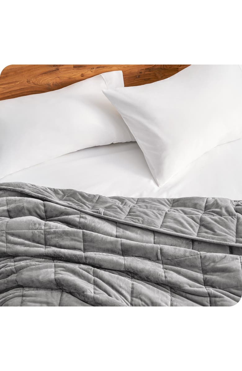 Bare Home Minky Fleece Weighted Blanket, Alternate, color, Light Grey