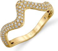 SHAY Wave 18K Gold Diamond Pavé Ring