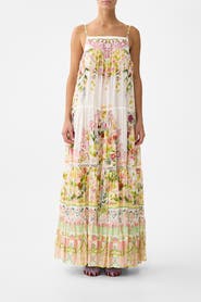 Camilla Long Tiered Dress With Bow Ties