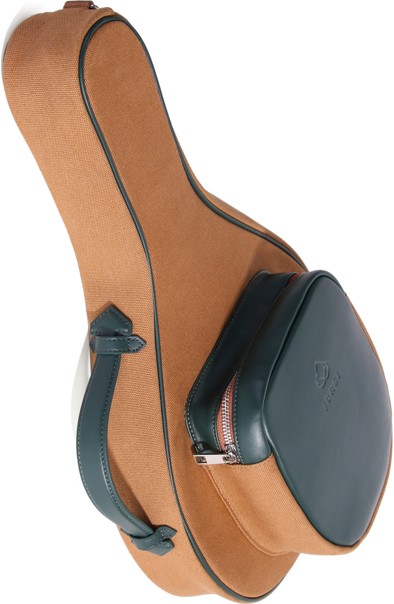 JURGI Padel Racket Canvas and Leather Bag, Alternate, color, Camel/Green