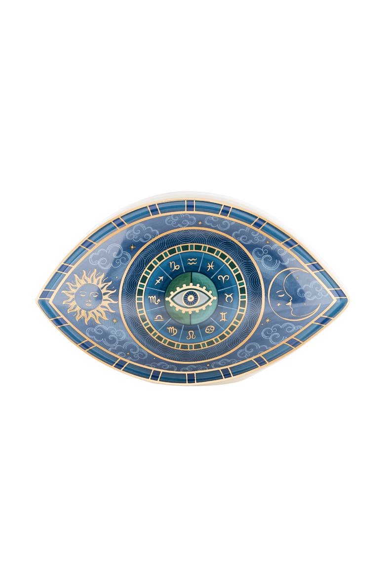 Celestial Unity - Evil Eye Zodiac Ceramic Statue, Main, color, Blue/Green