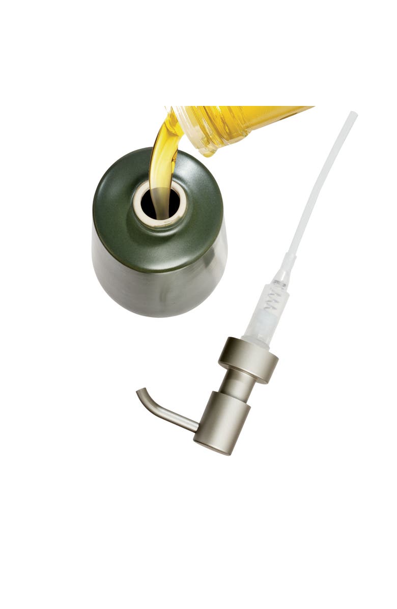 iDesign Ceramic Earth Collection Refillable Tall Soap Dispenser, Moss, Alternate, color, Moss