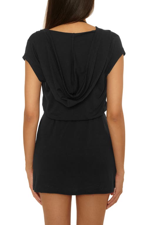 Becca Beach Date Hooded Cover-up Dress In Black