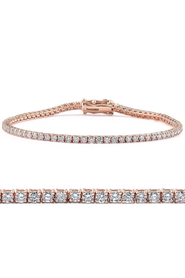 2 Ct Lab Grown Diamond Tennis Bracelet 7" 14k Gold, Main, color, 14k Rose Gold