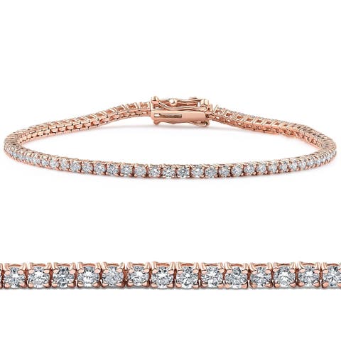 2 Ct Lab Grown Diamond Tennis Bracelet 7" 14k Gold